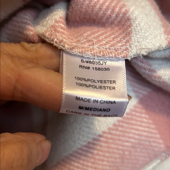 Love Tree pink and white plaid Shacket Size Medium - Picture 4 of 7